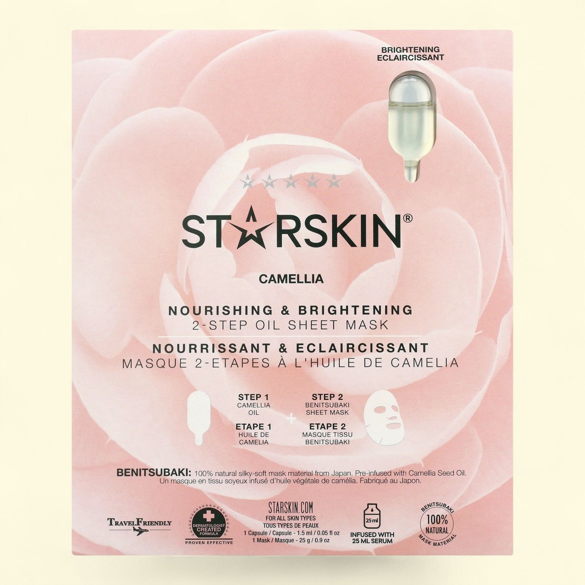 Starskin Camellia Nourishing & Brightening, Sheet Mask, 1.4 oz — authentic US product shipped worldwide by Treatspree