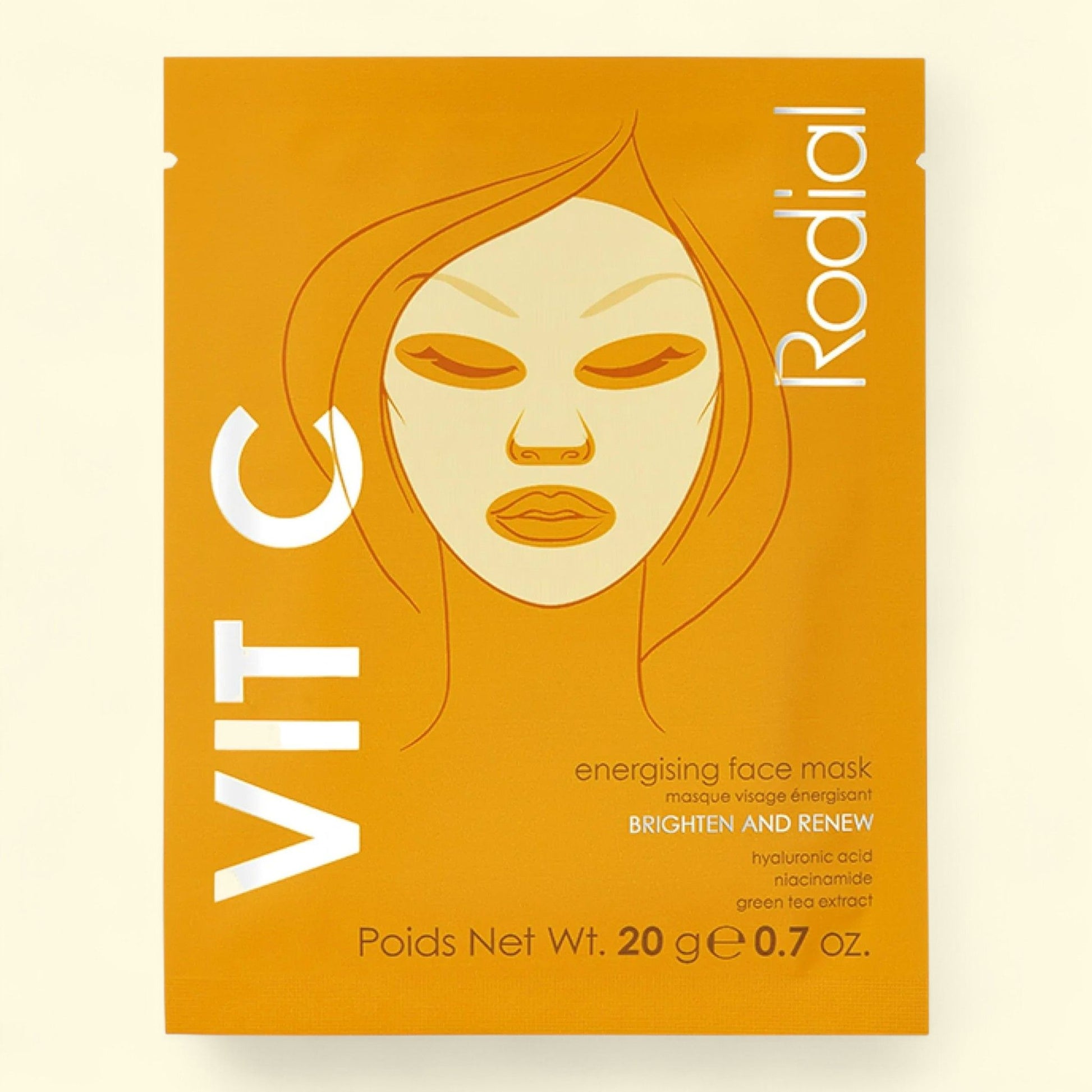 Rodial Vit C Sheet Mask, 1pc — authentic US product shipped worldwide by Treatspree