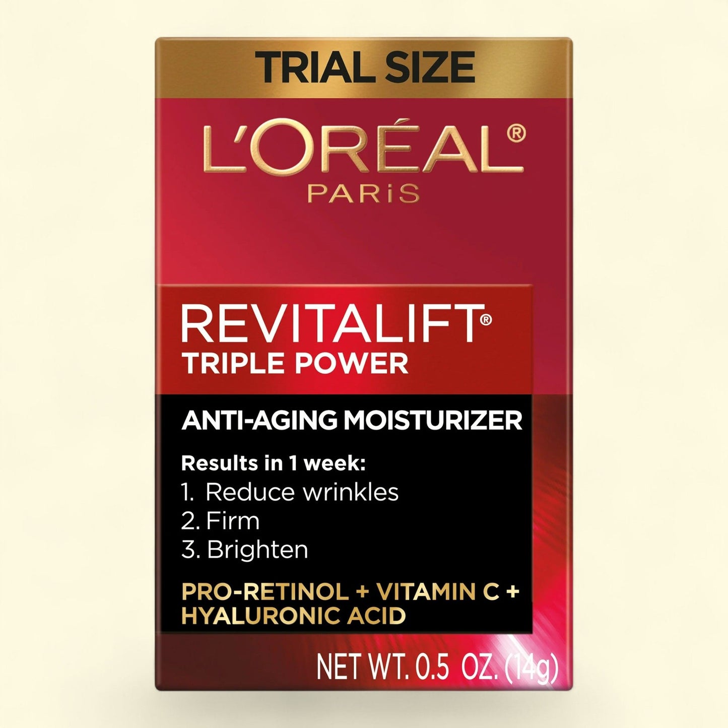 L'Oreal Paris Revitalift Triple Power Face Moisturizer, 0.5 oz