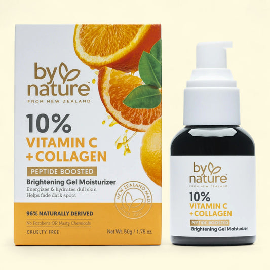By Nature From New Zealand 10% Vitamin C Collagen Peptide Brightening Gel Moisturizer, 1 oz
