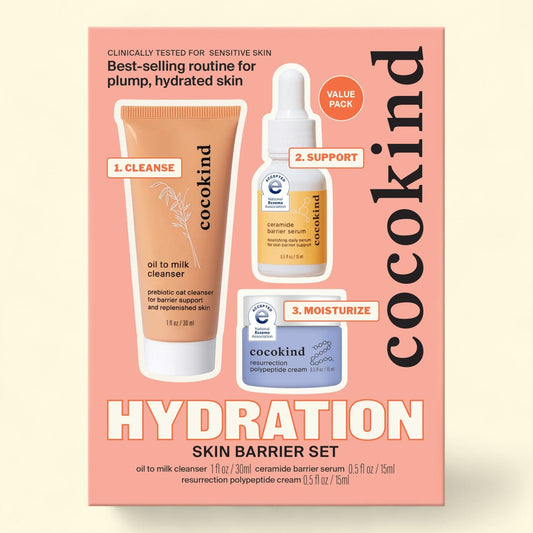Cocokind 3-Step Hydration Skin Barrier Set, All Skin Types, 3-piece set