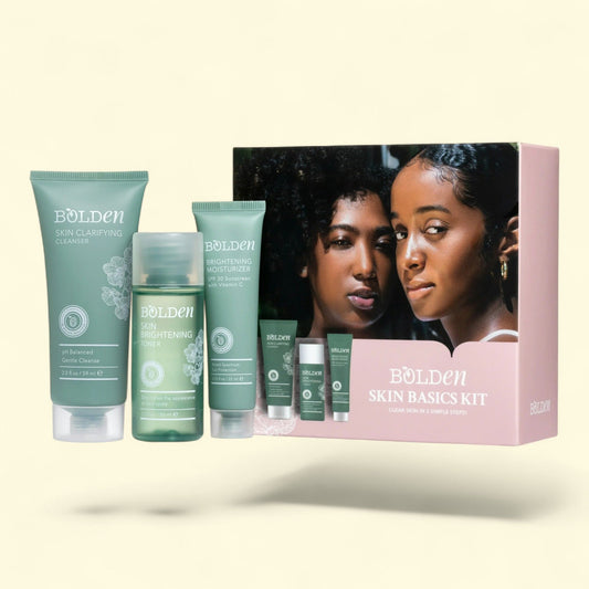 Bolden Daily Skin Basics Kit 3Pc, Clear Gel Cleanser, Toner, & SPF 30 Sunscreen