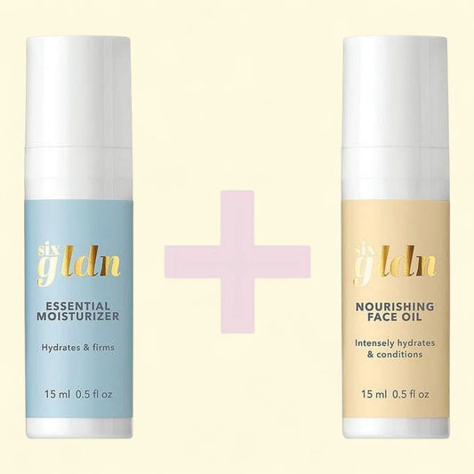 Six Gldn Mini Power Duo: Hydrate & Deeply Nourish, Moisturizer & Facial Oil, 0.5 fl oz -> Six Gldn Power Duo, 0.5 fl oz