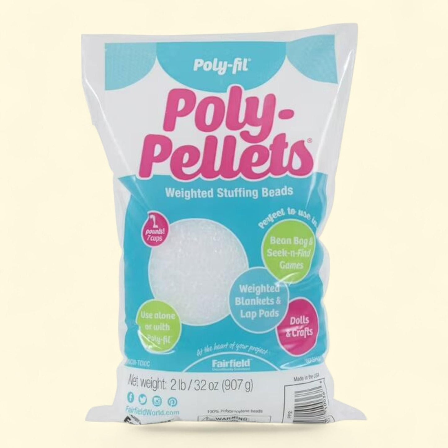 Fairfield Poly-Fil Poly-Pellets, 2-pound Bag.