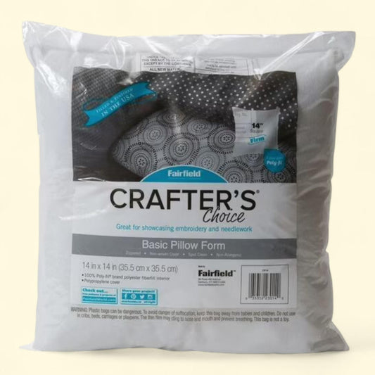 Fairfield Poly-Fil Crafter's Choice Decorative Square Pillow Insert, 14" x 14"
