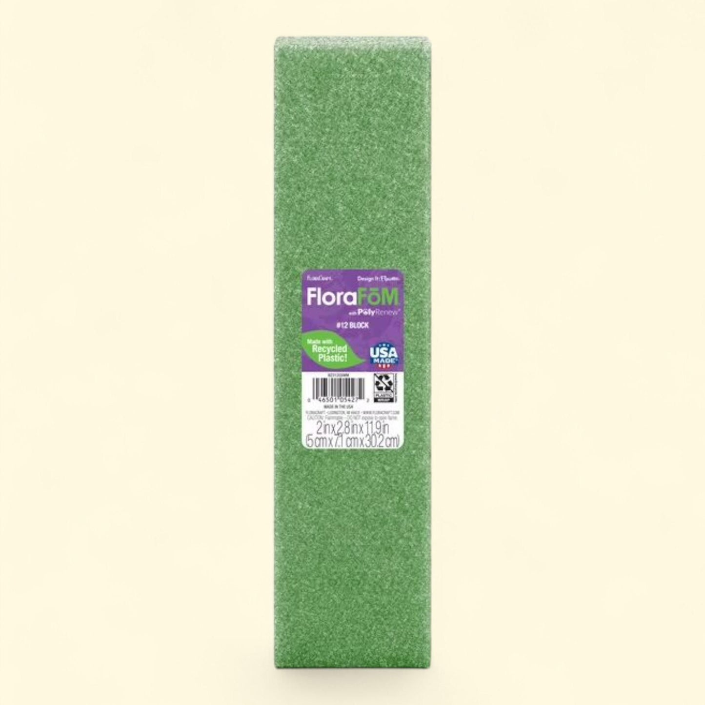 FloraCraft FloraF?M Foam Block, 2"x2.8"x11.9"