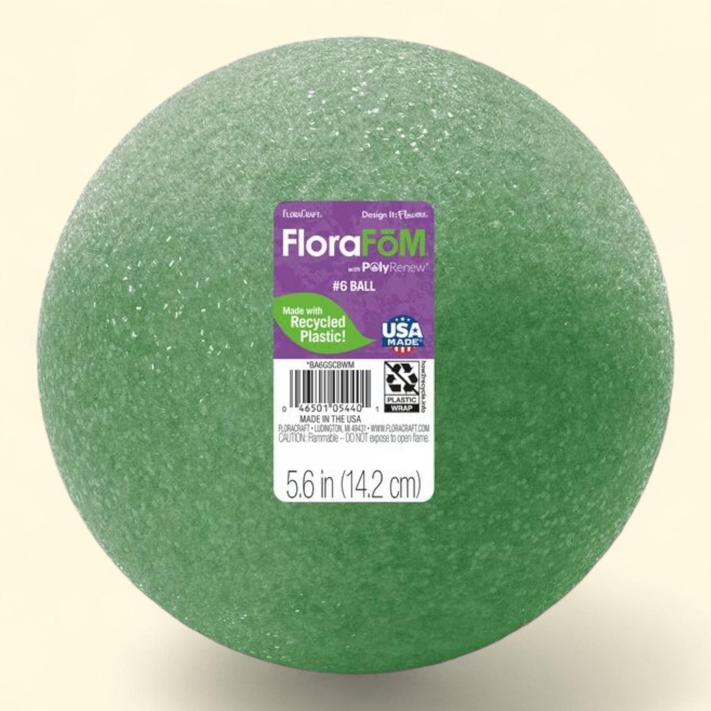 FloraCraft FloraF?M Foam Ball 5.6" Green