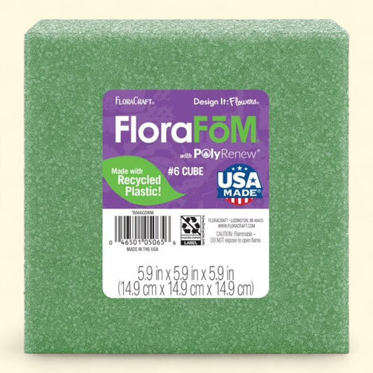 FloraCraft FloraF?M Foam Cube, 5.9 inch x 5.9 inch x 5.9 inch