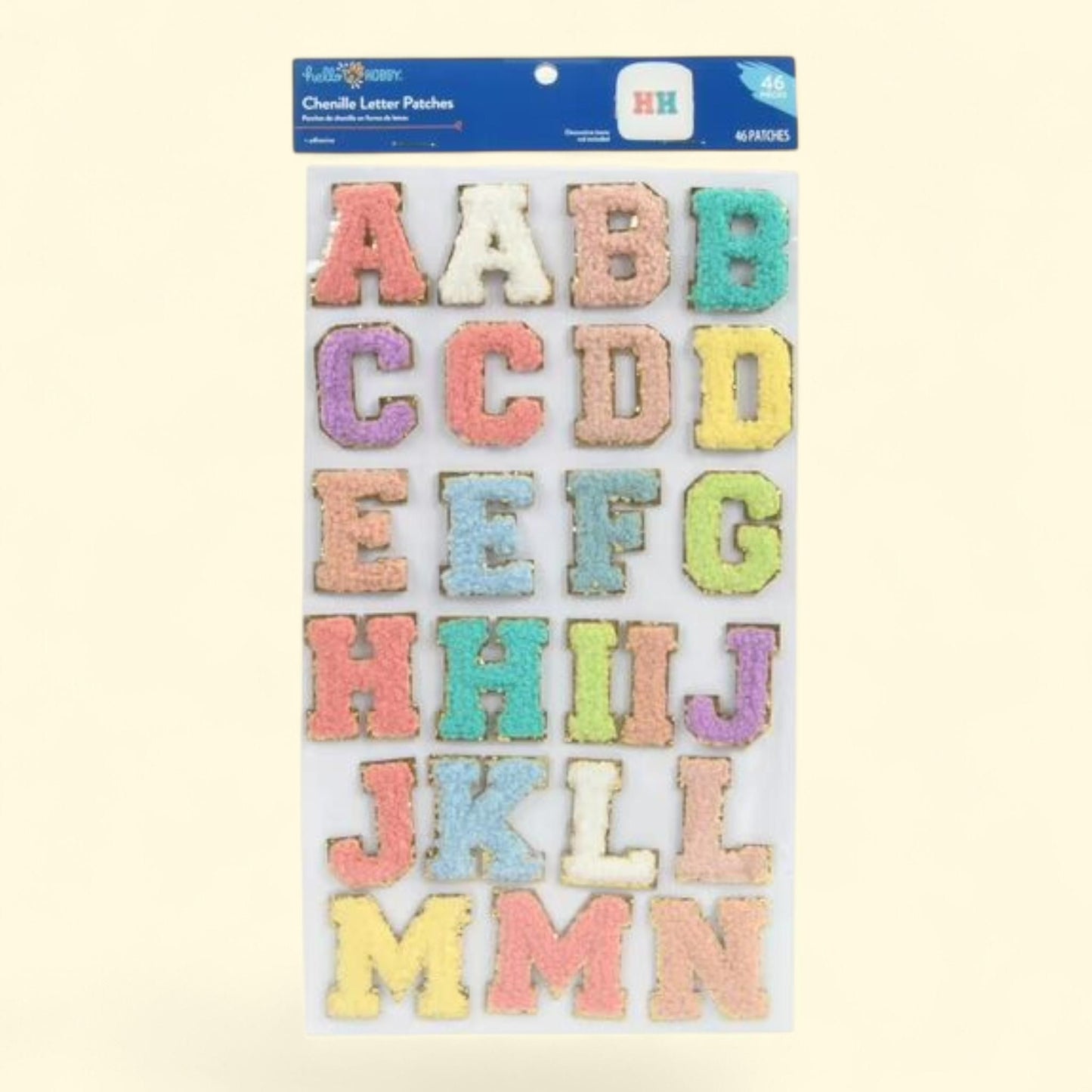 Hello Hobby Chenille Alphabet Letter Patches, 46 Pieces
