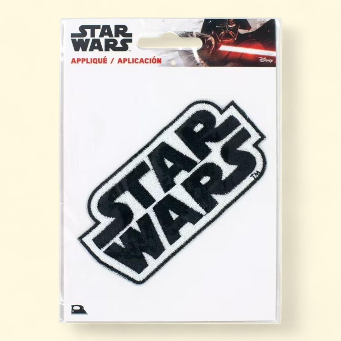 Simplicity Star Wars Logo Iron-On Applique, Black White, 1 Each — authentic US product shipped worldwide by Treatspree