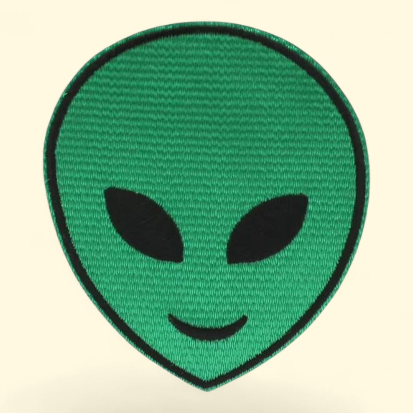 Gwen Studios Alien Face Iron-on Patch, 3.8" x 3.3" — authentic US product shipped worldwide by Treatspree