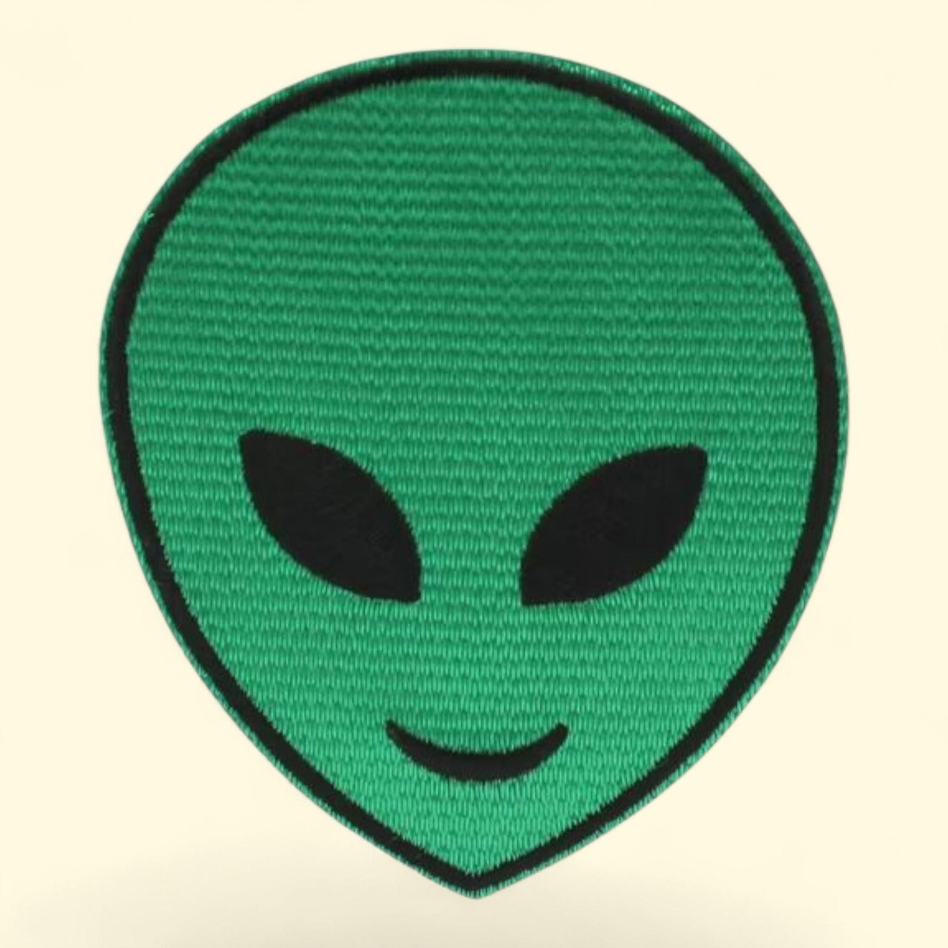 Gwen Studios Alien Face Iron-on Patch, 3.8" x 3.3" — authentic US product shipped worldwide by Treatspree