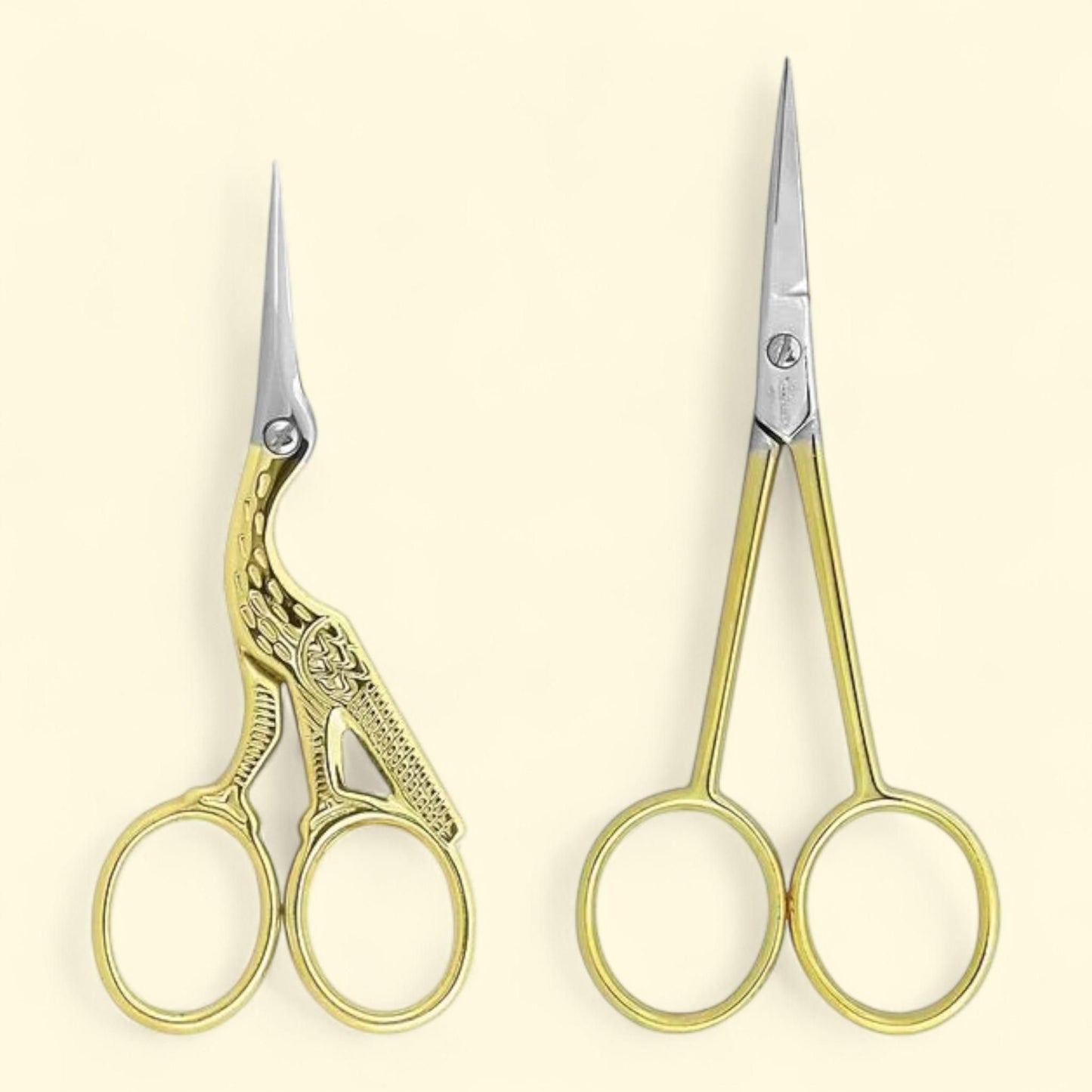 Westcott Sewing Scissor Set, Embroidery, 3.5" and 4", Stork, Gold, 2-Pack