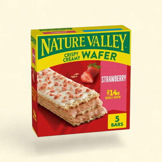 Nature Valley Wafer Bars, Strawberry, 5 Bars, 6.5 oz — authentic US product shipped worldwide by Treatspree