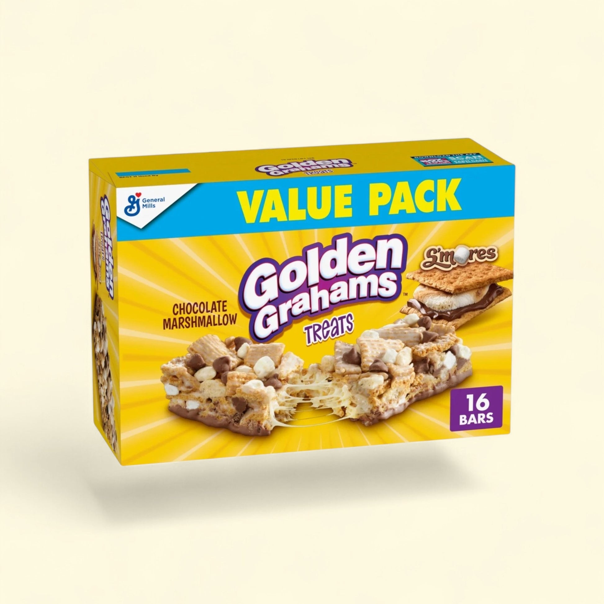 Golden Grahams S'mores Treat Bars, 16 Ct, 16.96 oz — authentic US product shipped worldwide by Treatspree