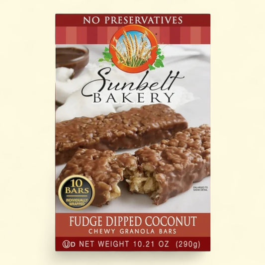 Sunbelt Bakery Fudge Dipped Coconut Chewy Granola Bars packaging