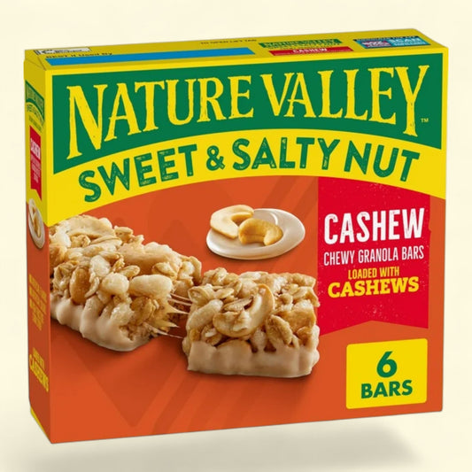 Nature Valley Granola Bars, Sweet and Salty Nut, Cashew, 6 Bars, 7.2 oz