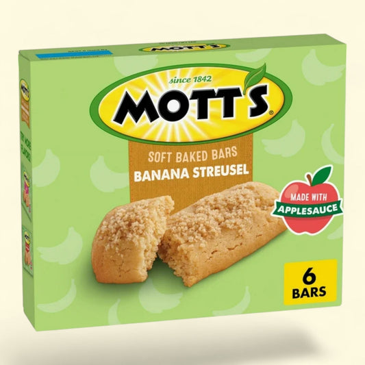 Mott's Soft Baked Bars, Banana Streusel, 6 Ct, 5.76 oz