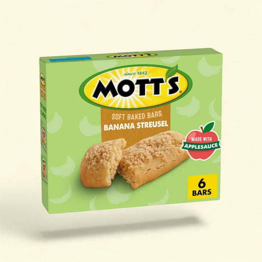 Mott's Soft Baked Bars, Banana Streusel, 6 Ct, 5.76 oz — authentic US product shipped worldwide by Treatspree