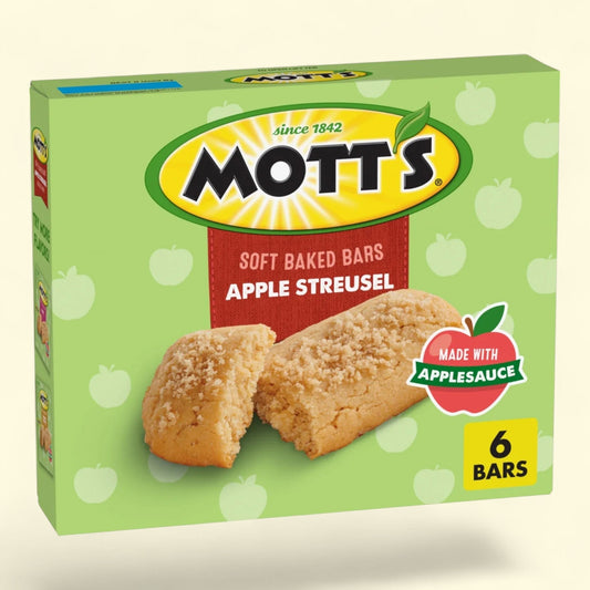 Mott's Soft Baked Bars, Apple Streusel, 6 Ct, 5.76 oz