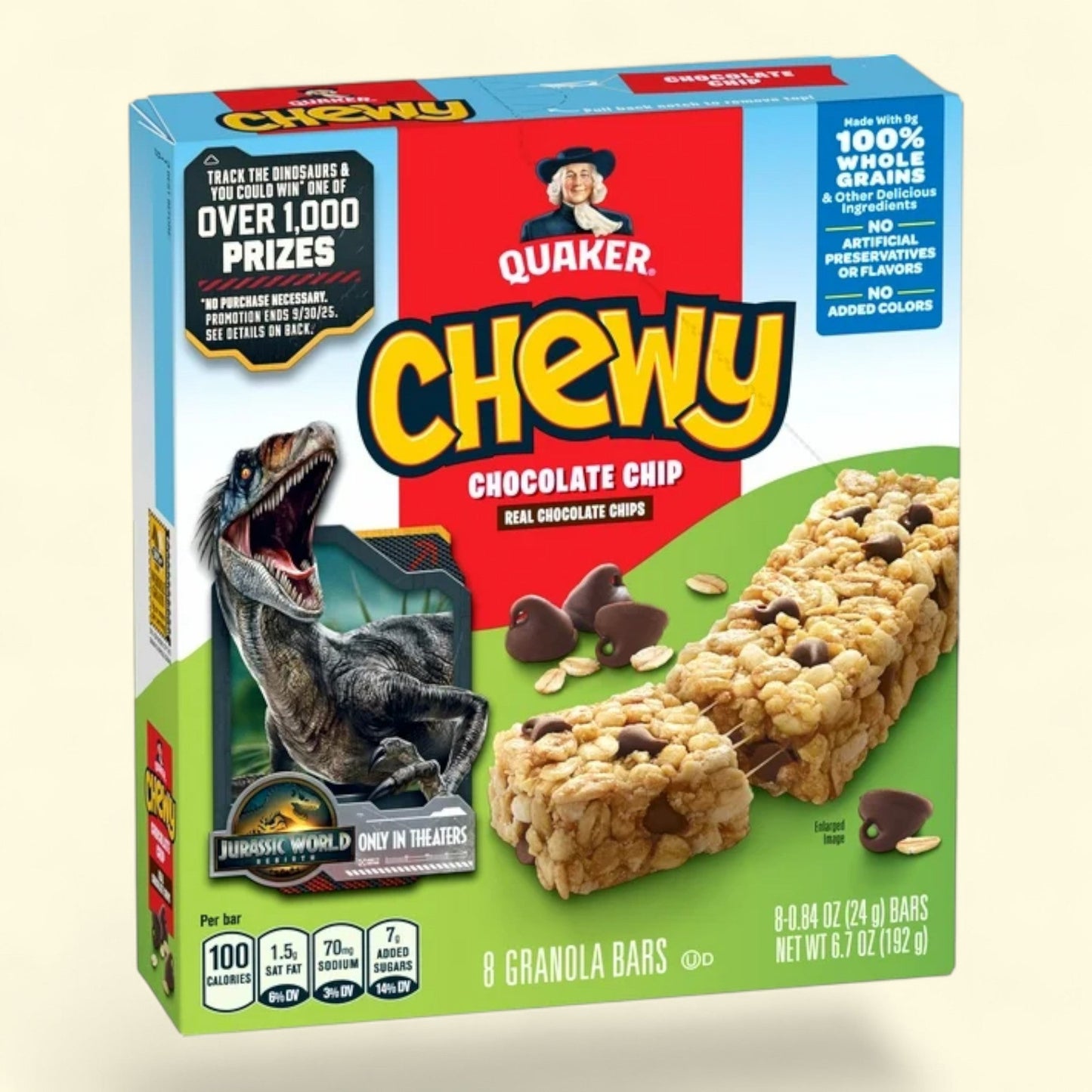 Quaker Chewy Chocolate Chip Granola Bars, 8 Count, 0.84 oz