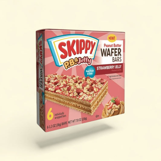 Skippy P.B. & Jelly Strawberry Jelly-Coating & Peanut Butter Wafer ... — authentic US product shipped worldwide by Treatspree
