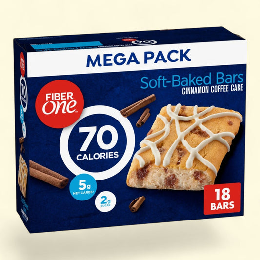 Fiber One Soft Baked Bars, Cinnamon Coffee Cake, 18 Ct, 16 oz