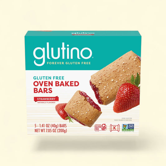 Glutino Strawberry Flavored Oven Baked Bars, 7.05 oz. — authentic US product shipped worldwide by Treatspree
