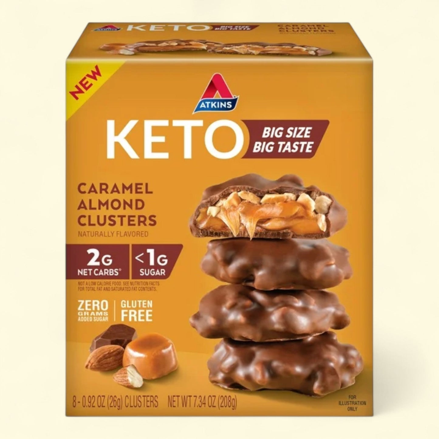 Atkins Caramel Almond Clusters, 8 Count