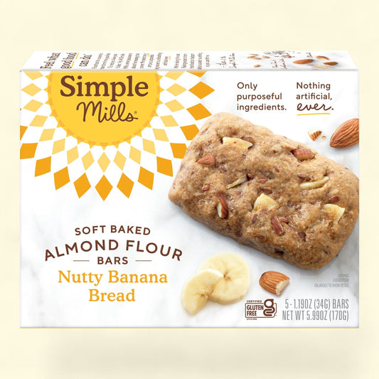 Simple Mills Almond Flour Bars, Nutty Banana Bread, 5 Count
