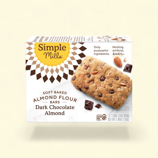 Simple Mills Almond Flour Bars, Dark Chocolate Almond, 5 Count — authentic US product shipped worldwide by Treatspree