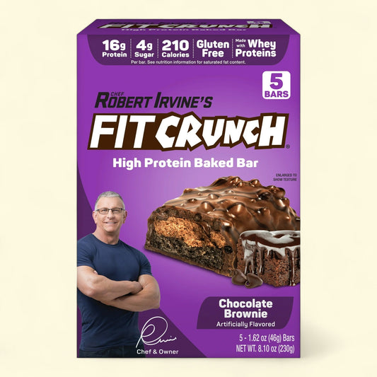 FITCRUNCH Chocolate Brownie Protein Bar, 5ct, 16G