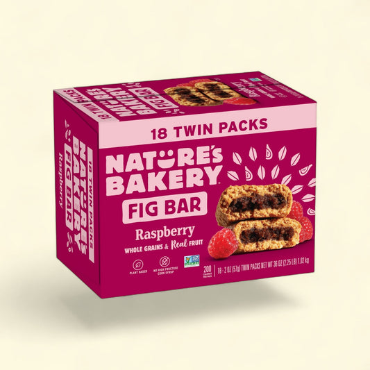 Nature's Bakery, Raspberry Fig Bar Twin Pack, 2 oz, 18 Count Box — authentic US product shipped worldwide by Treatspree