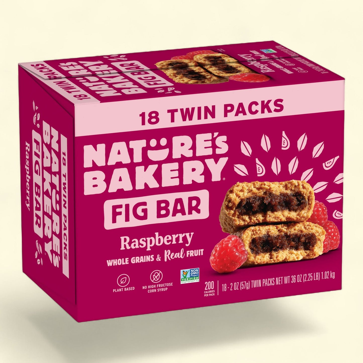 Nature's Bakery, Raspberry Fig Bar Twin Pack, 2 oz, 18 Count Box