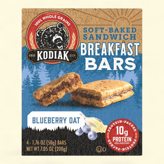 Kodiak Soft-Baked Sandwich Blueberry Oat Protein Breakfast Bars, 1.76 oz, 4 Count