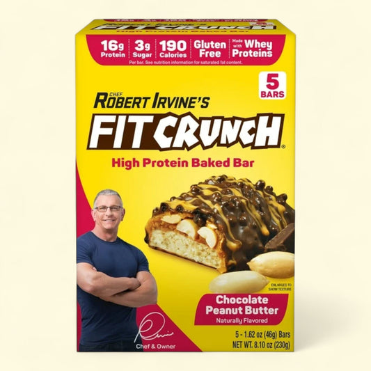 FITCRUNCH Chocolate Peanut Butter Bar, 5ct