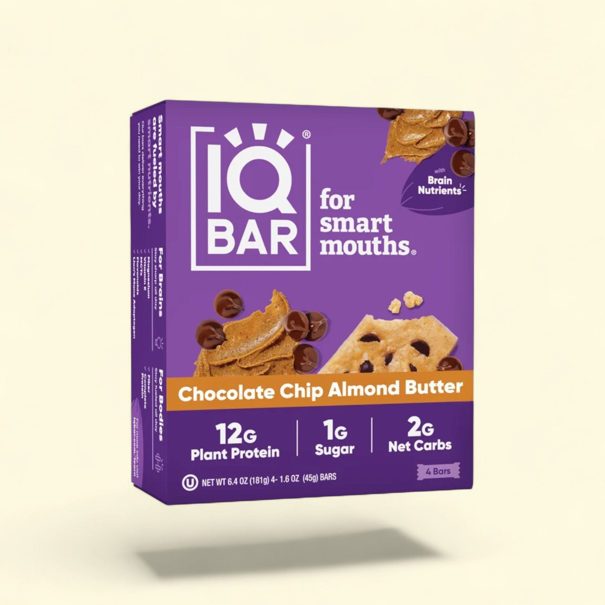 IQBAR Chocolate Chip Almond Butter Protein Bars, 4 Count — authentic US product shipped worldwide by Treatspree