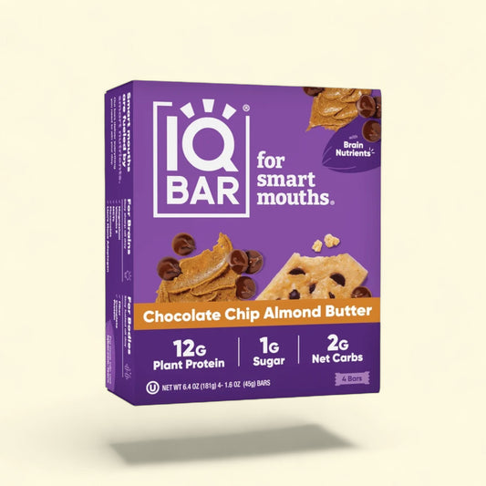 IQBAR Chocolate Chip Almond Butter Protein Bars, 4 Count — authentic US product shipped worldwide by Treatspree