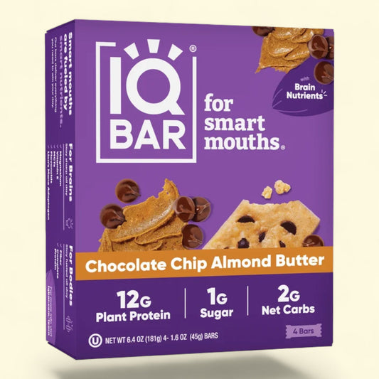 IQBAR Chocolate Chip Almond Butter Protein Bars, 4 Count