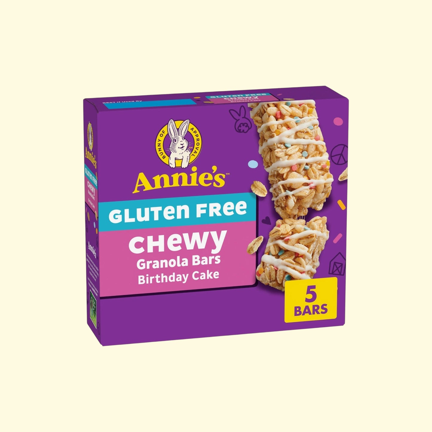 Annie's Chewy Granola Bars, Birthday Cake, 5 Bars, 4.9 oz — authentic US product shipped worldwide by Treatspree