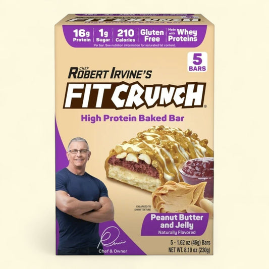 FITCRUNCH Peanut Butter and Jelly Baked Bar, 5ct