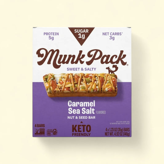 MUNK PACK Nut & Seed Bars, Caramel Sea Salt - 4 Count, 1.23oz — authentic US product shipped worldwide by Treatspree
