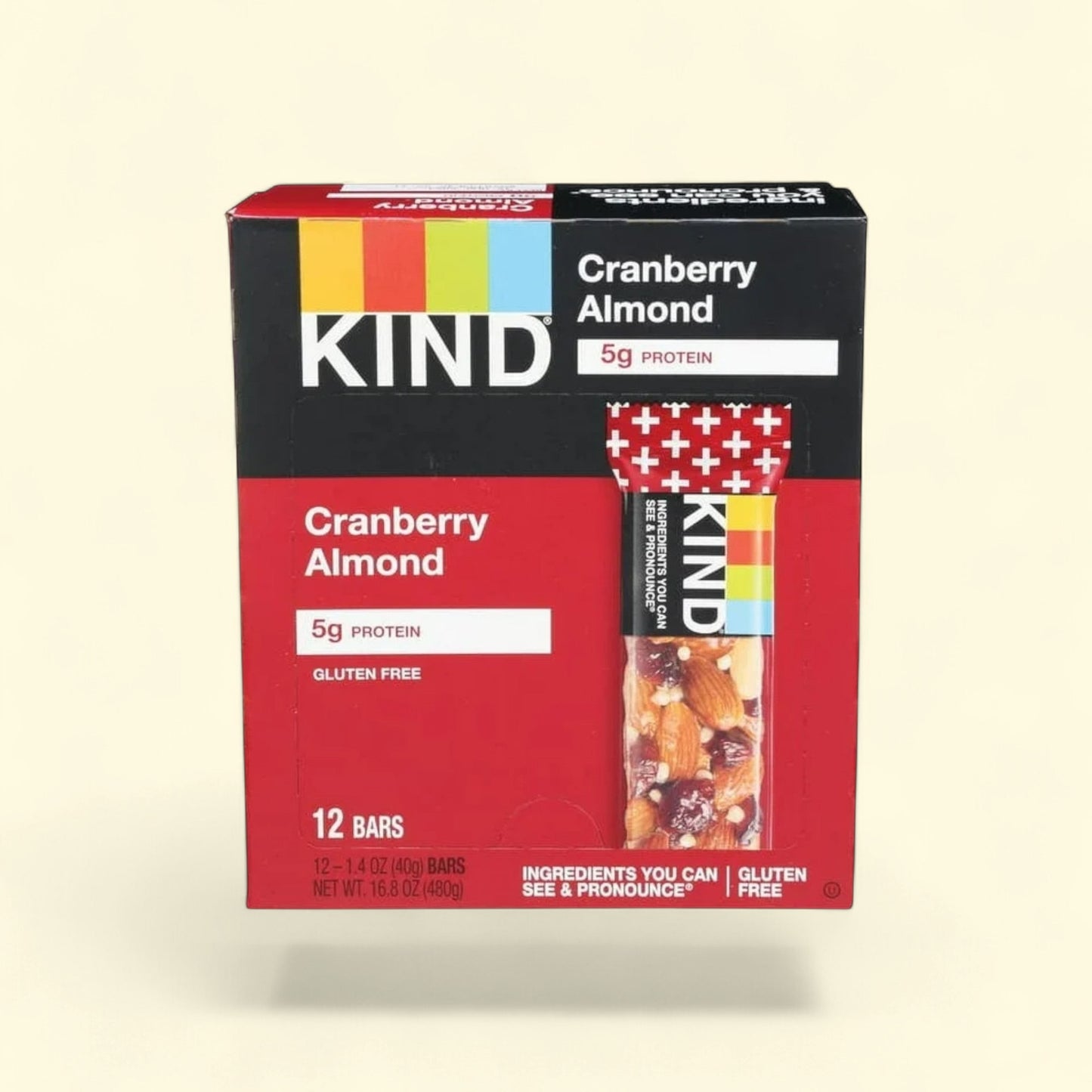 KIND Bars, Cranberry Almond + Antioxidants, 1.4oz, 12 Count — authentic US product shipped worldwide by Treatspree