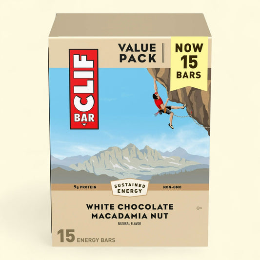 CLIF BAR Energy Bars, White Chocolate Macadamia Nut Flavor, 15ct