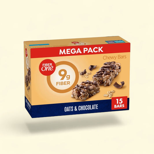 Fiber One Chewy Bars, Oats and Chocolate, 15 Ct, 21.2 oz — authentic US product shipped worldwide by Treatspree