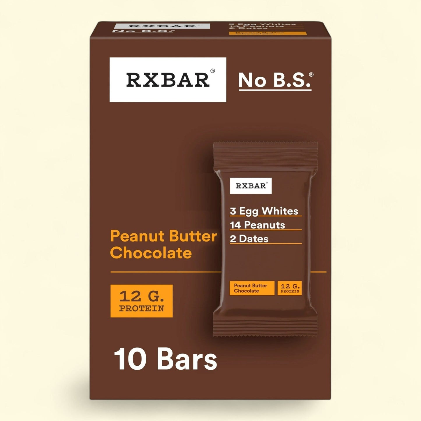 Barres protéinées RXBAR, beurre de cacahuète et chocolat, paquet de 10
