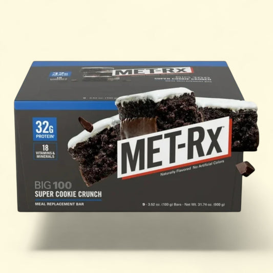 MET-Rx Big 100 Colossal Super Cookie Crunch Protein Bar, 32g Protein, 9 Ct