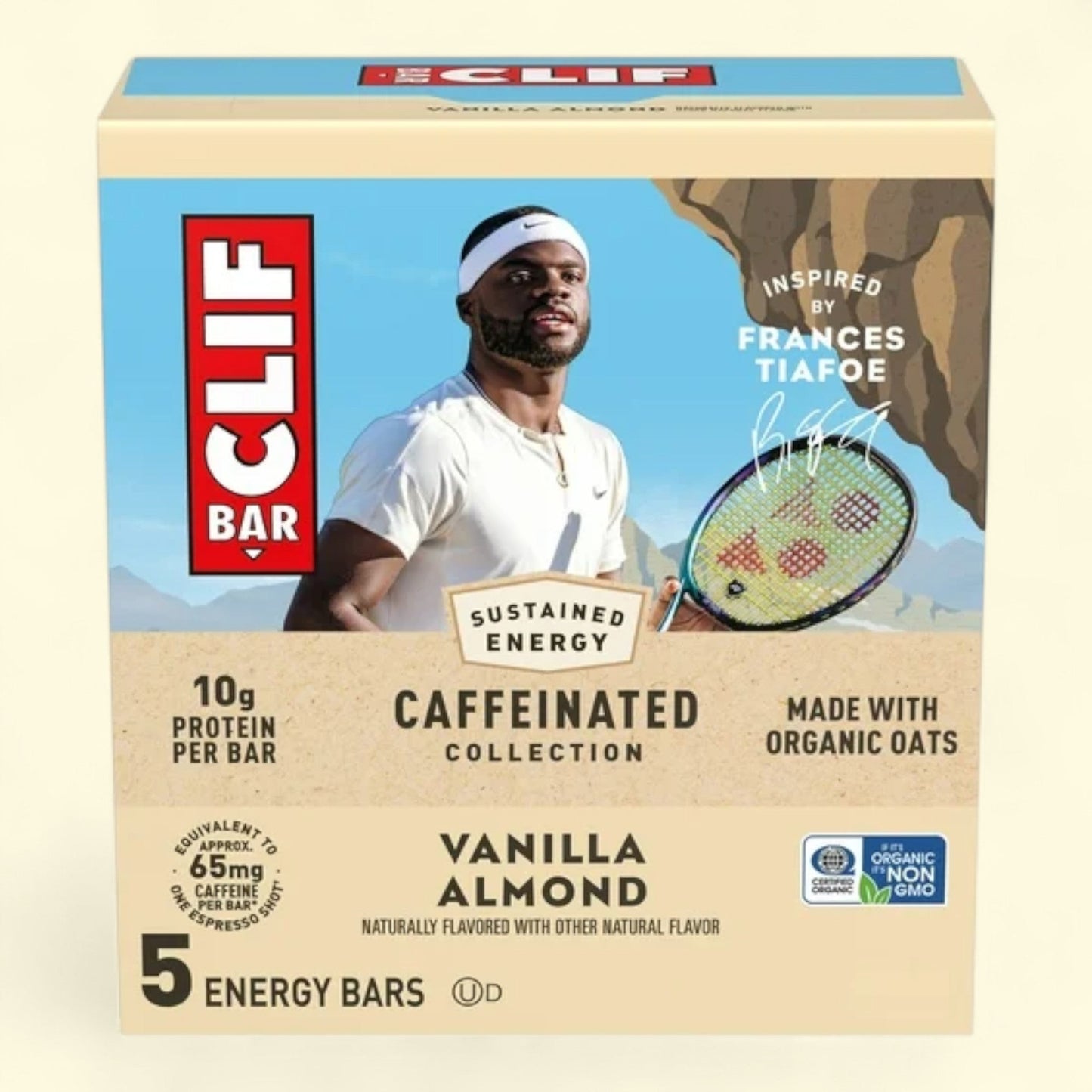 Clif Bar Energy Bars, Caffeinated Vanilla Almond Flavor, 5ct