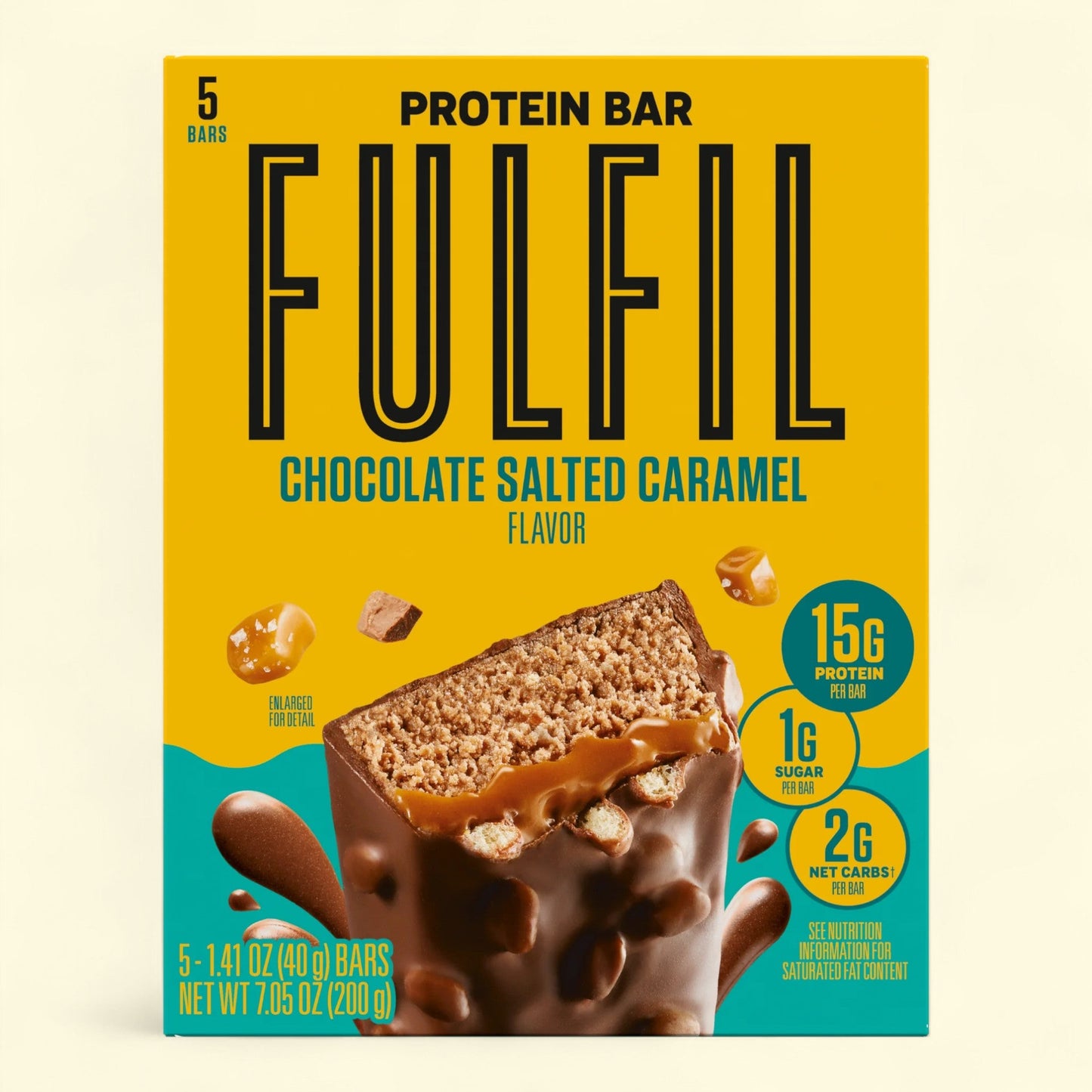 Fulfil Chocolate Salted Caramel Protein Bars, 5 Count