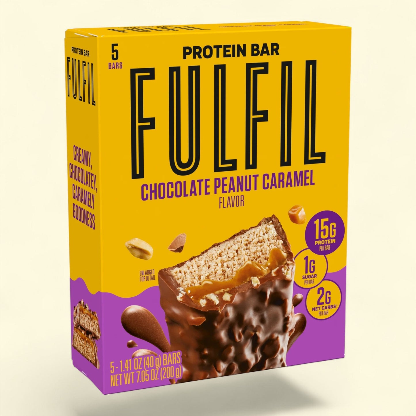 Fulfil Protein Bars, Chocolate Peanut Caramel, 1.41 oz (5 Count)